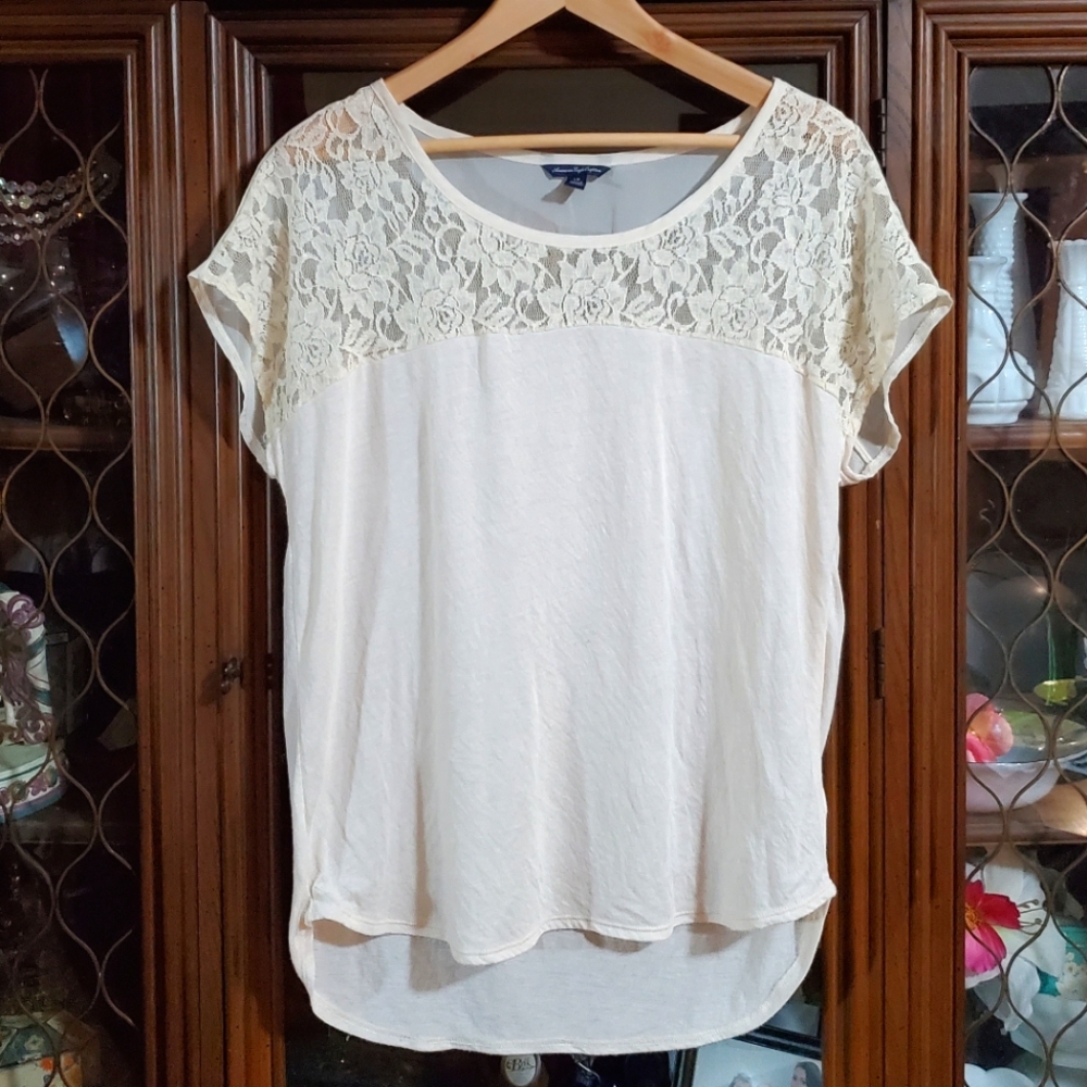 AEO Ivory Lace Top